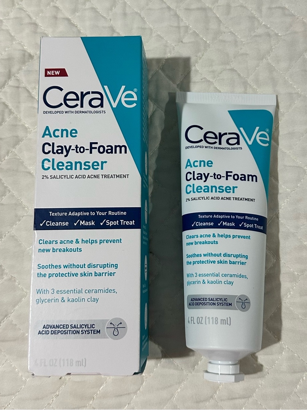 Cera Ve: acne clay-to-foam cleanser